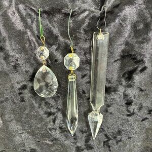 Vintage Chandelier Crystal Sun Catchers, Lot Of 3 Different Styles